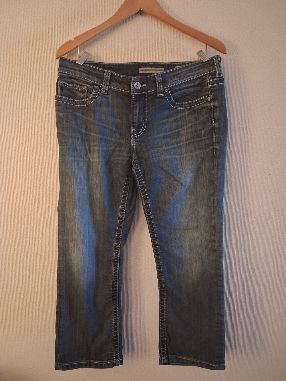 BKE Payton Crop Capri Stretch Blue Jeans Sz 29
